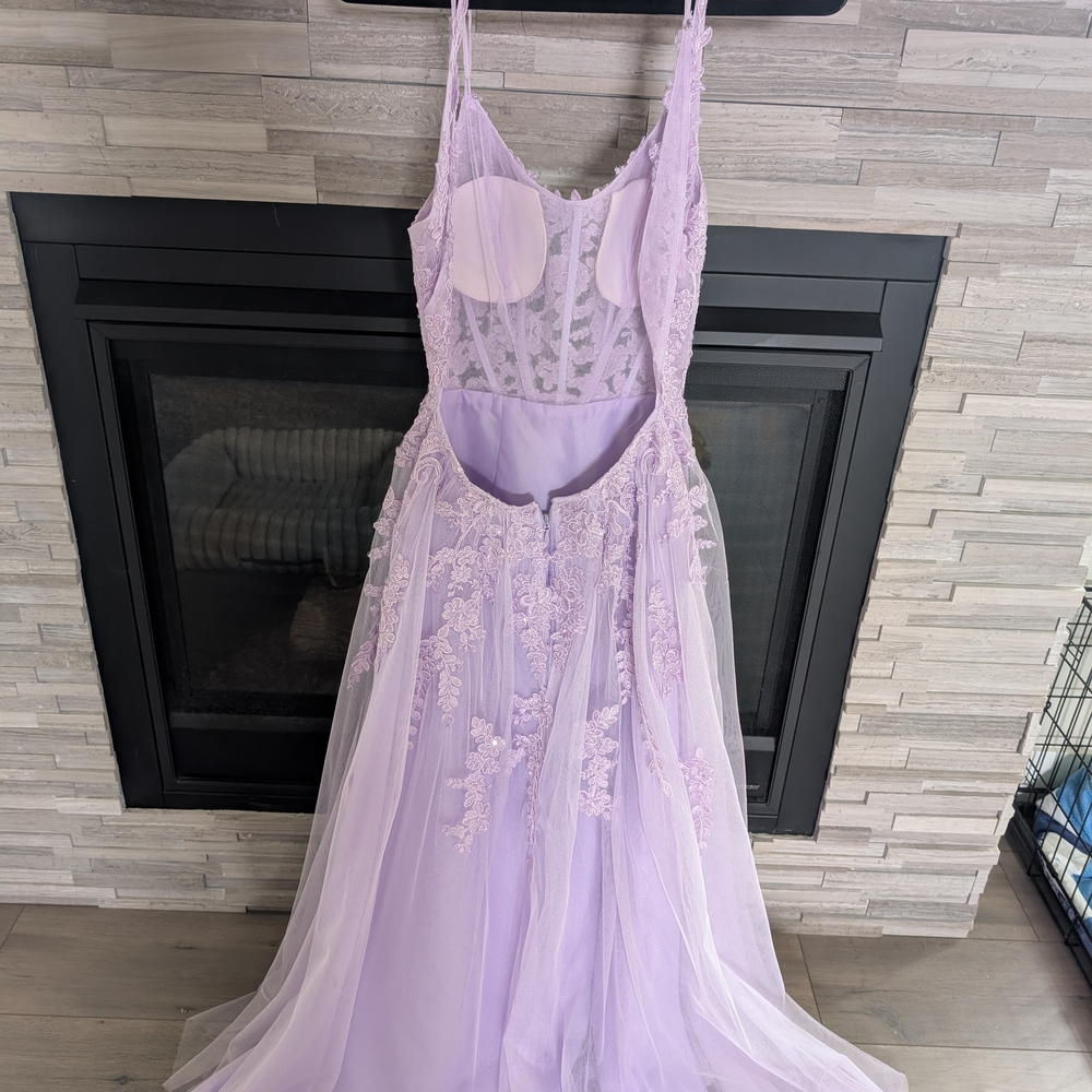JJs House Lilac Embroidered Evening Prom, Quincenera, Bridal Dress - Picture 4 of 7